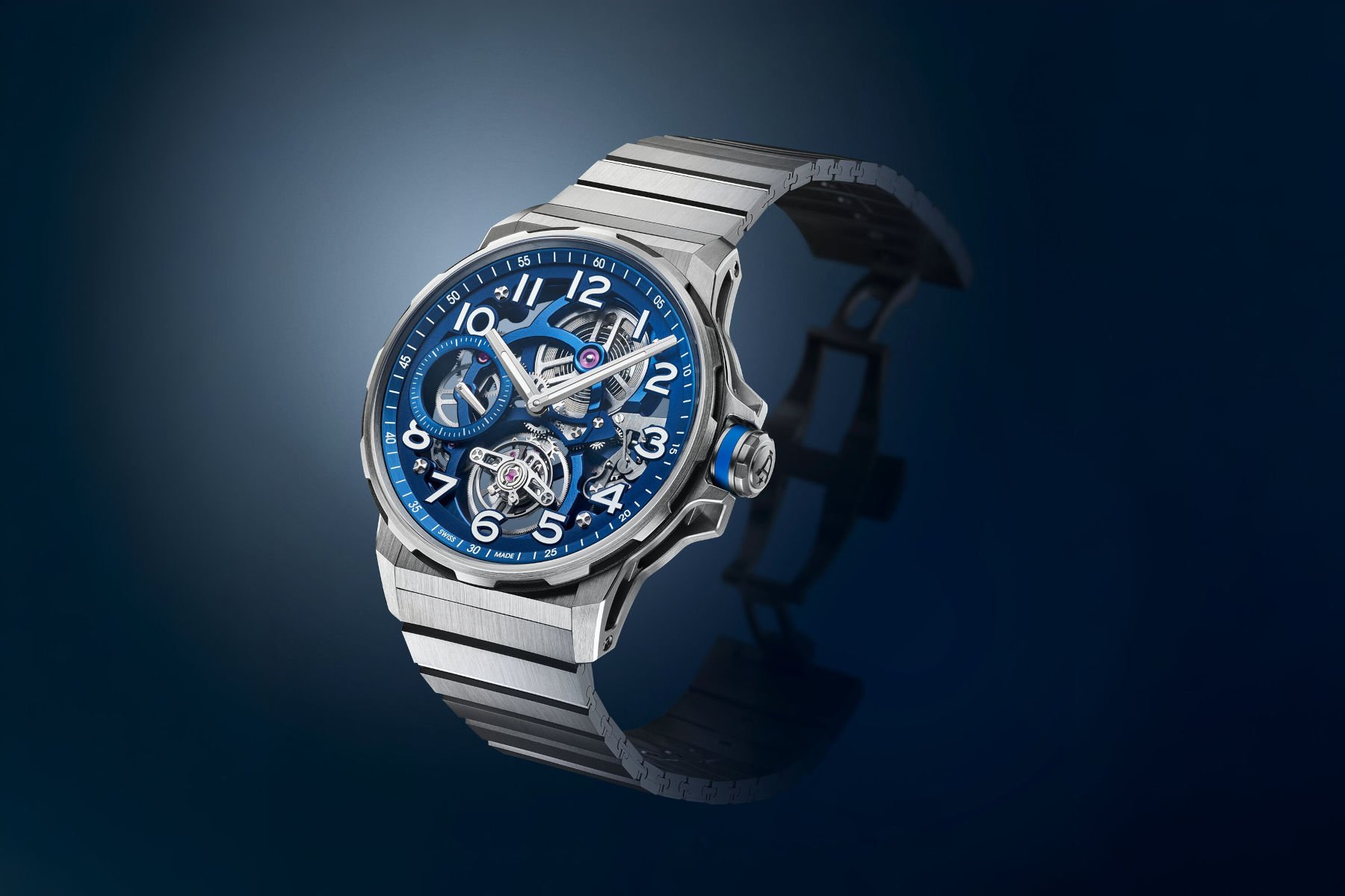 Đồng hồ Angelus Flying Tourbillon Titanium Blue