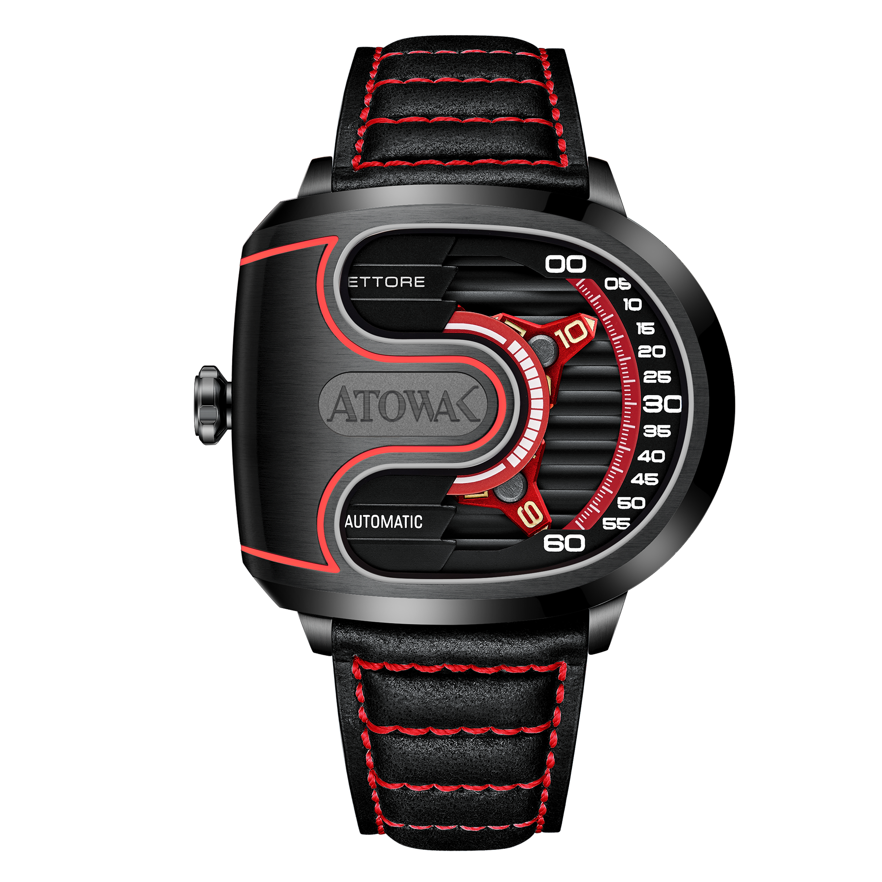Atowak Ettore Drift 4-Arm Wandering Hour Black Red