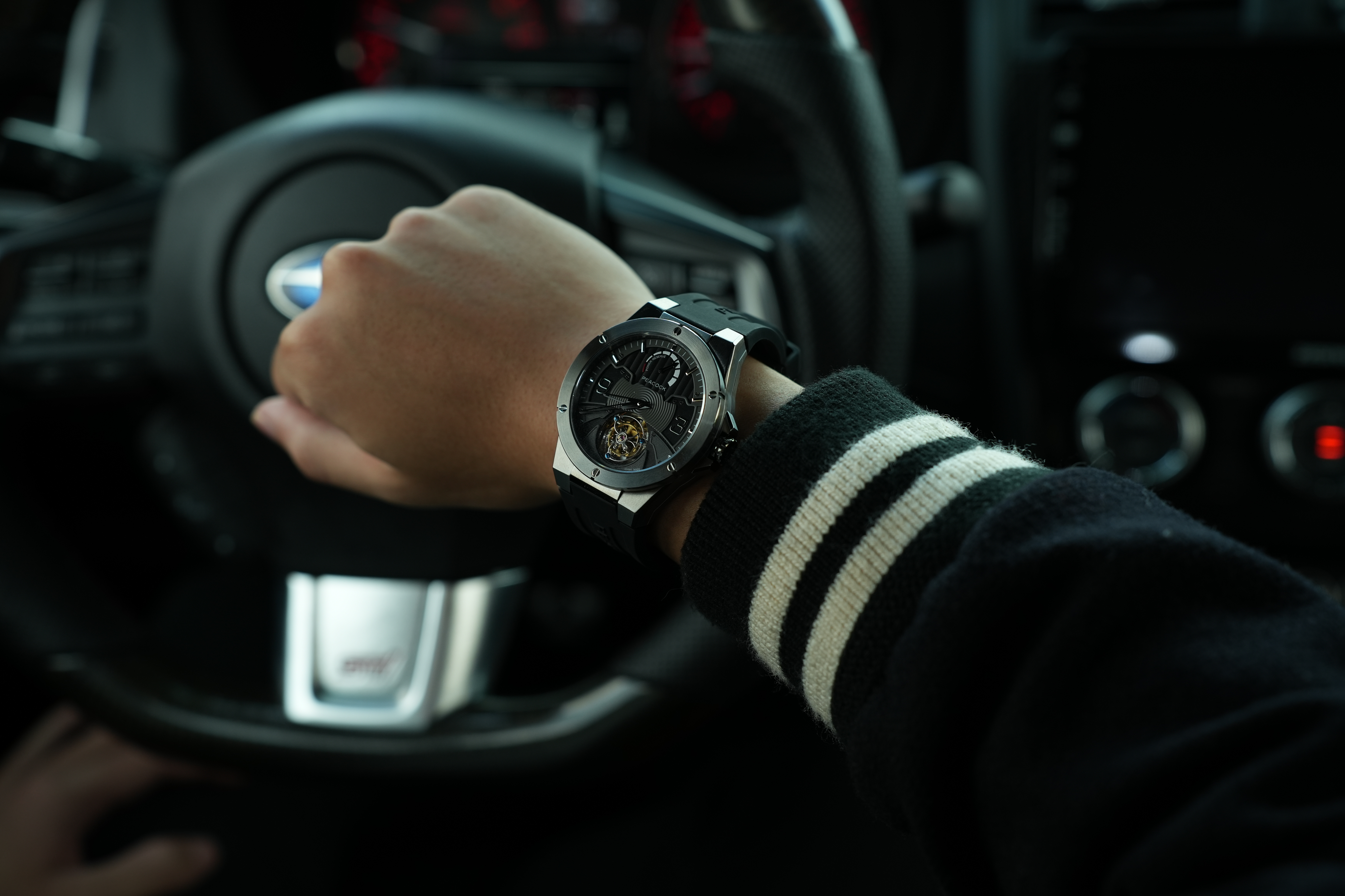 Peacock Voyager Tourbillon Watch Black - L’ORE Watch