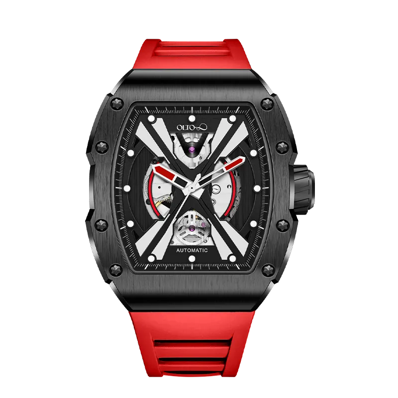 OLTO-8 EXPLORE-X Skeleton Automatic Watch Red