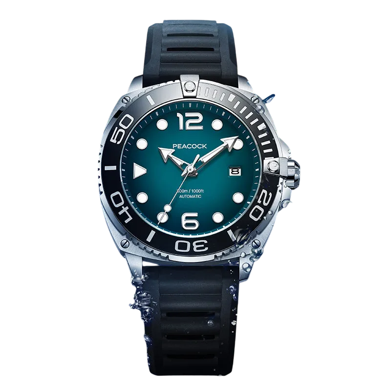 PEACOCK Just Dive Automatic Waterproof Watch Green