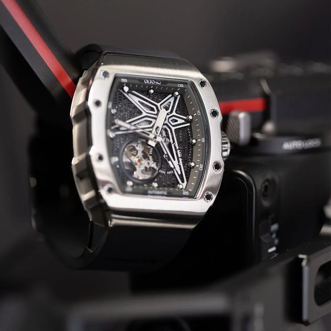Đồng hồ cơ Semi-skeleton bán lộ máy