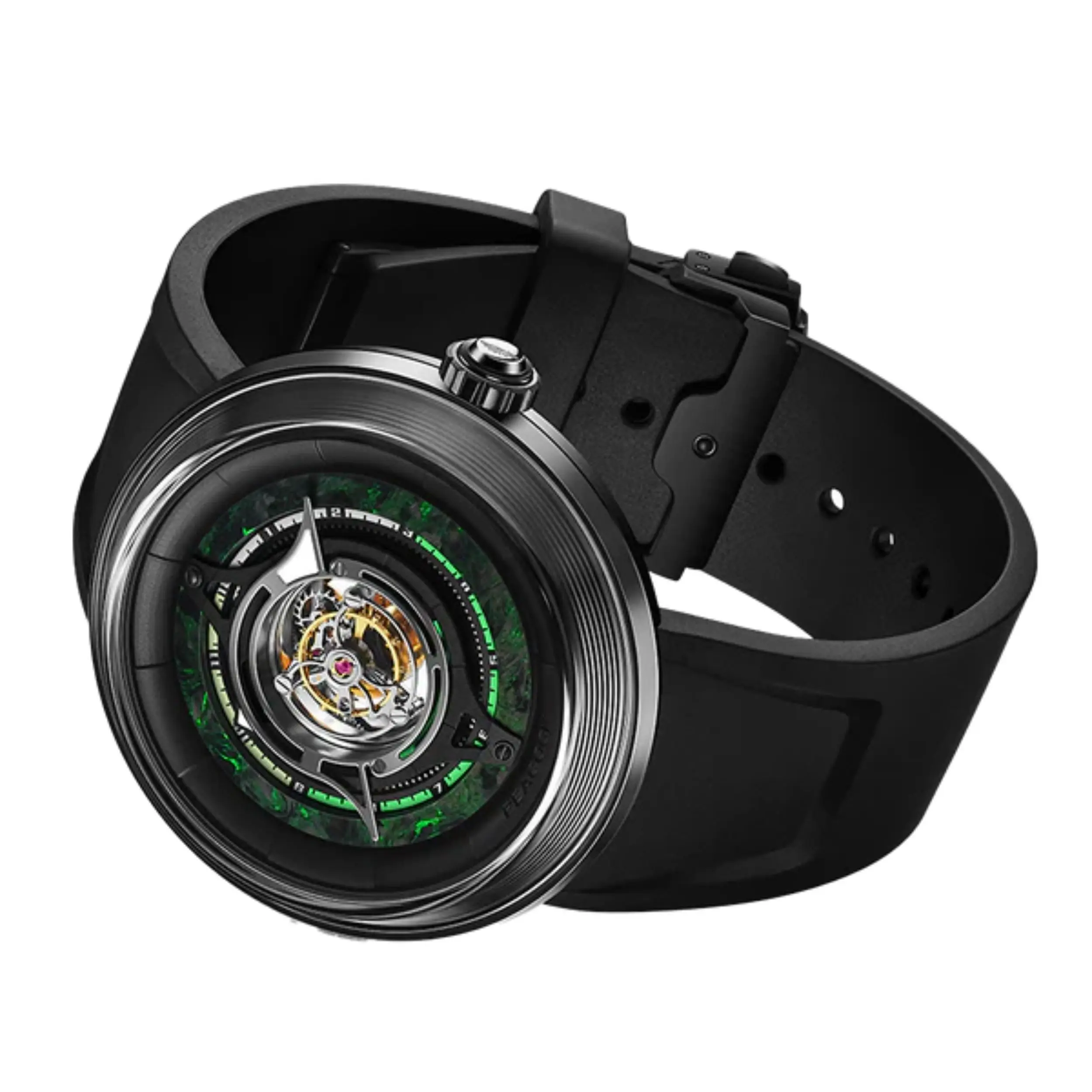 Peacock Black Hole Central Tourbillon Watch