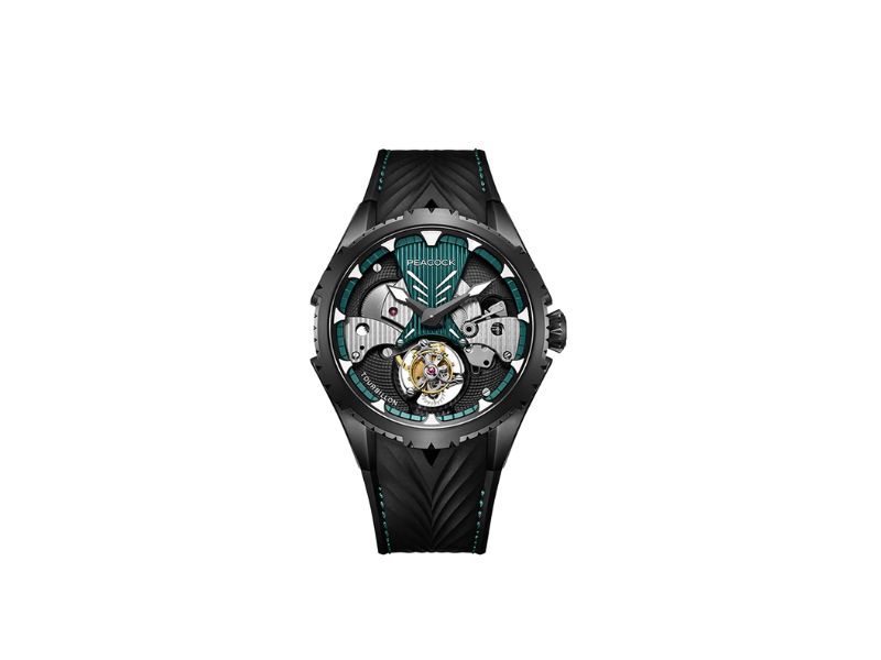 Peacock Plume Warrior Center Axis Tourbillon Watch