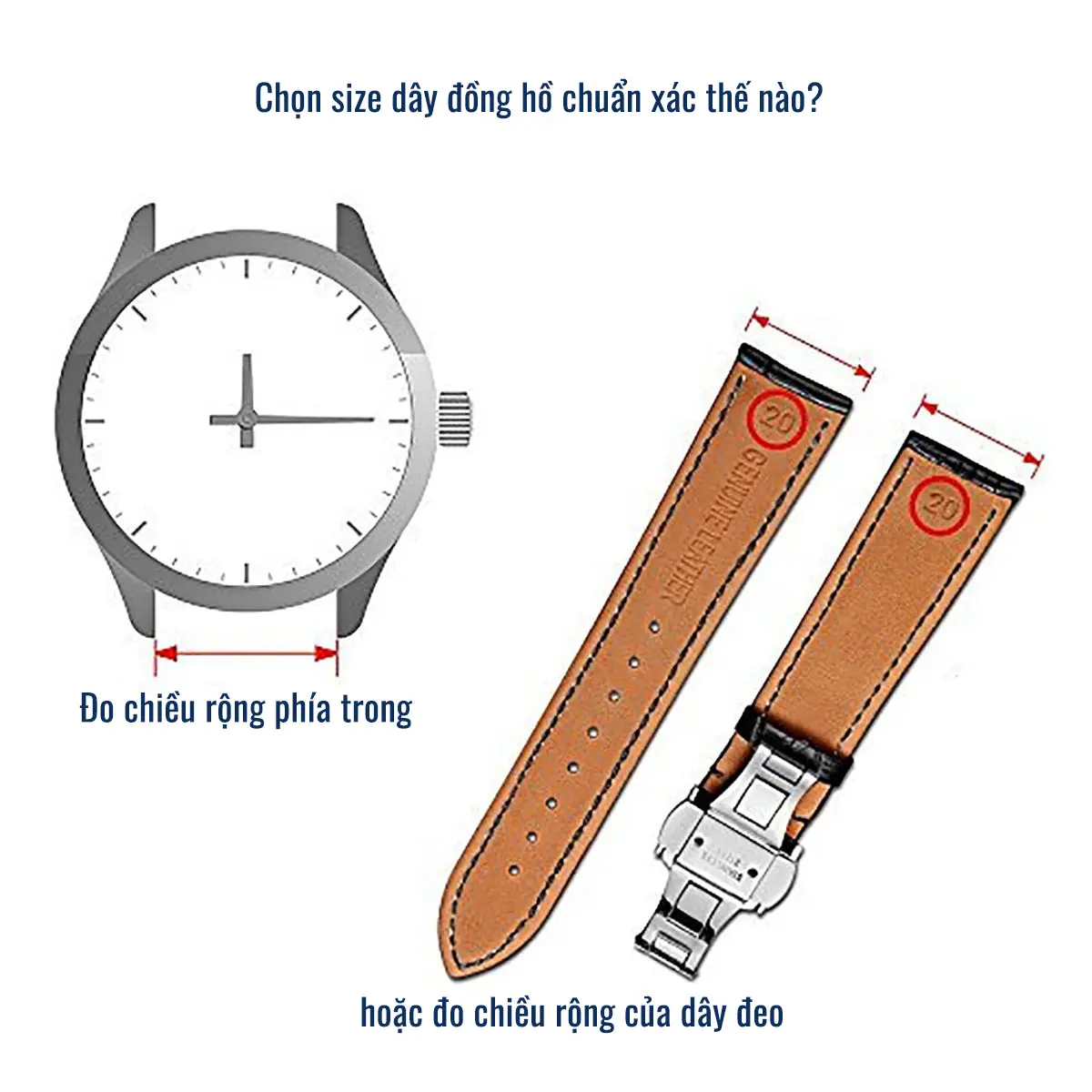Bạn có thể chọn 1 trong 3 cách để đo size đồng hồ chính xác