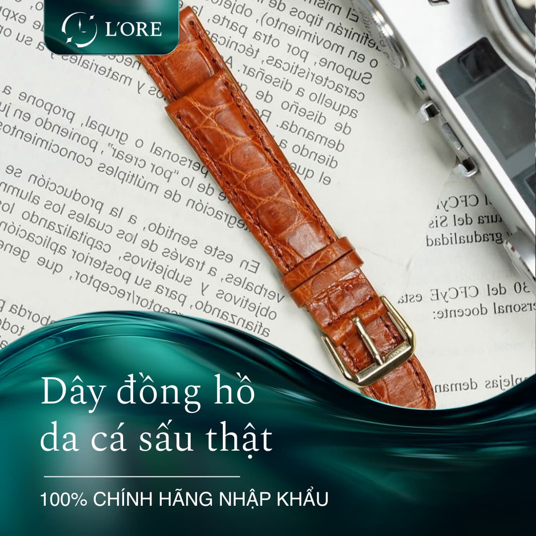 Dây đồng hồ da nam cá sấu cao cấp thật 100% chính hãng nhập khẩu