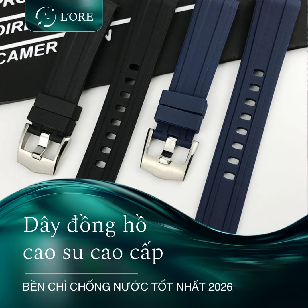 Dây đồng hồ cao su cao cấp bền chỉ chống nước tốt nhất 2026