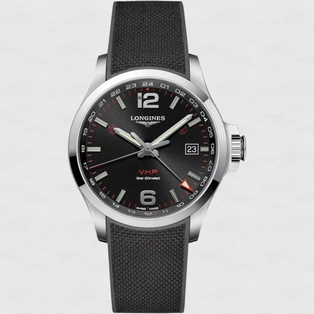 2. Longines Conquest V.H.P Ra mắt tại Baselworld 2017, dòng Conquest V.H.P (Very High Precision) đã gây sốc khi đạt độ chính xác ±5 giây/năm. Máy được ETA phát triển độc quyền cho Longines với hệ thống GPD (Phát hiện vị trí bánh răng), giúp kim tự động nhảy về vị trí đúng nếu chẳng may bị va đập mạnh hoặc nhiễm từ trường.