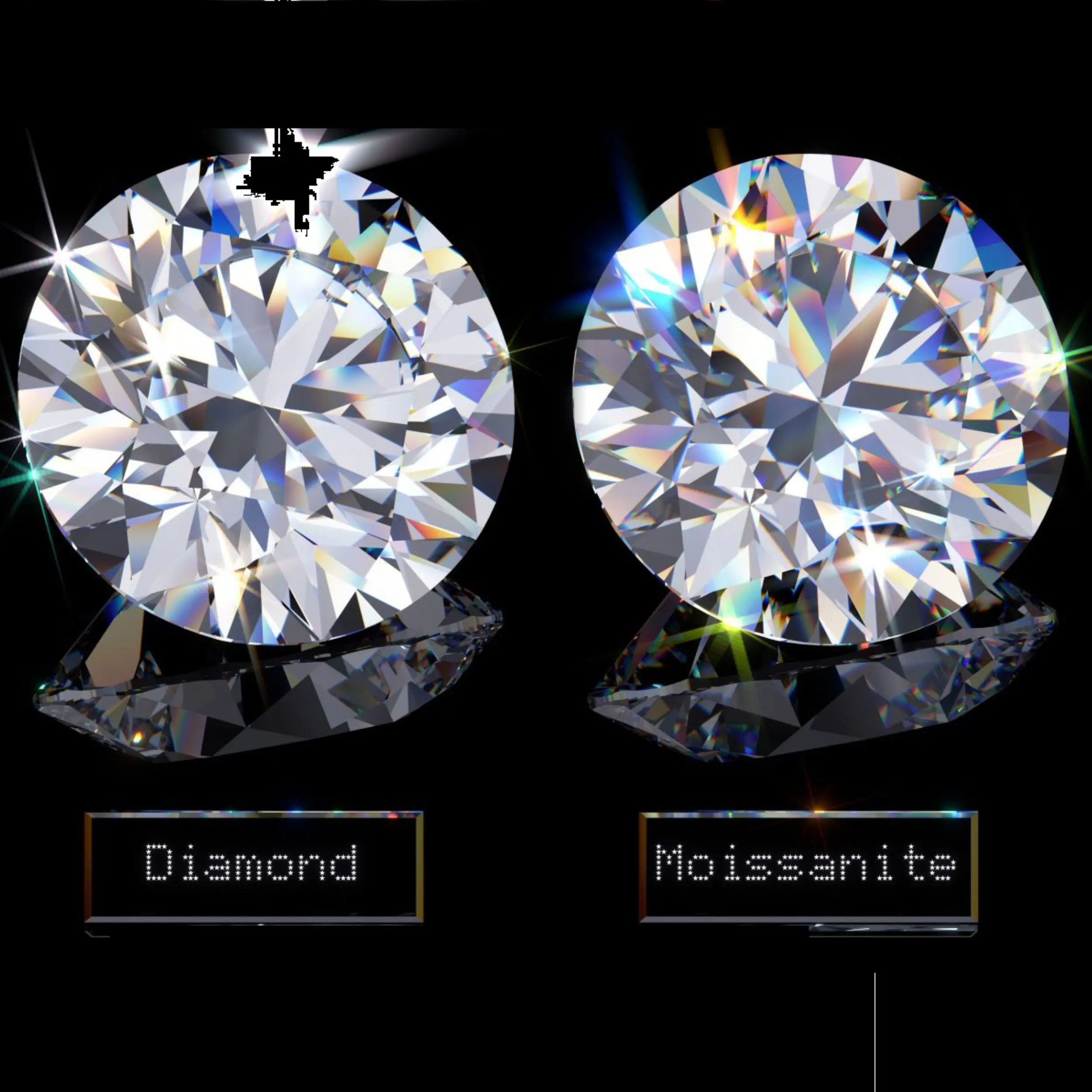 Moissanite và kim cương nhân tạo (Lab-grown Diamond) thường được đặt lên bàn cân so sánh